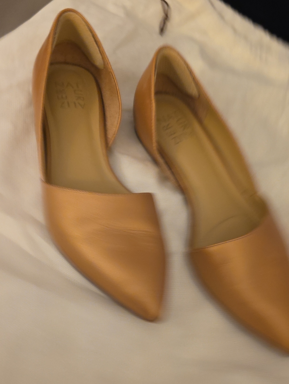 Naturalizer Pointed D'Orsay Flats in Tan Brown